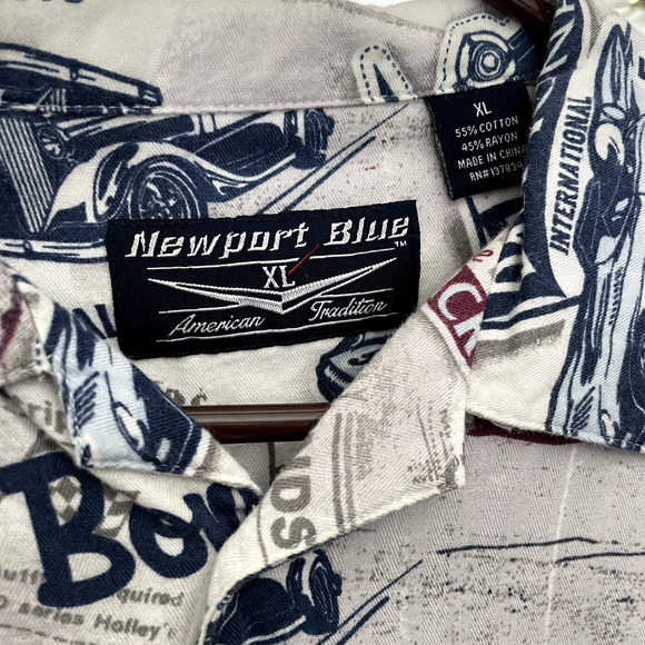 Newport Blue Polo Shirt Mens X-Large GM Daytona Int. Indianapolis Short Sleeve - Picture 4 of 6